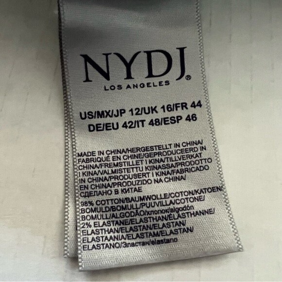 NYDJ Alina Lift Tuck Embroidered Ankle White Stretch Jeans SZ 12 - Picture 13 of 15